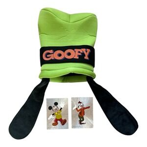 Disney Parks Goofy Foam Costume Hat with Ears Adult Size & Vintage Postcards Set